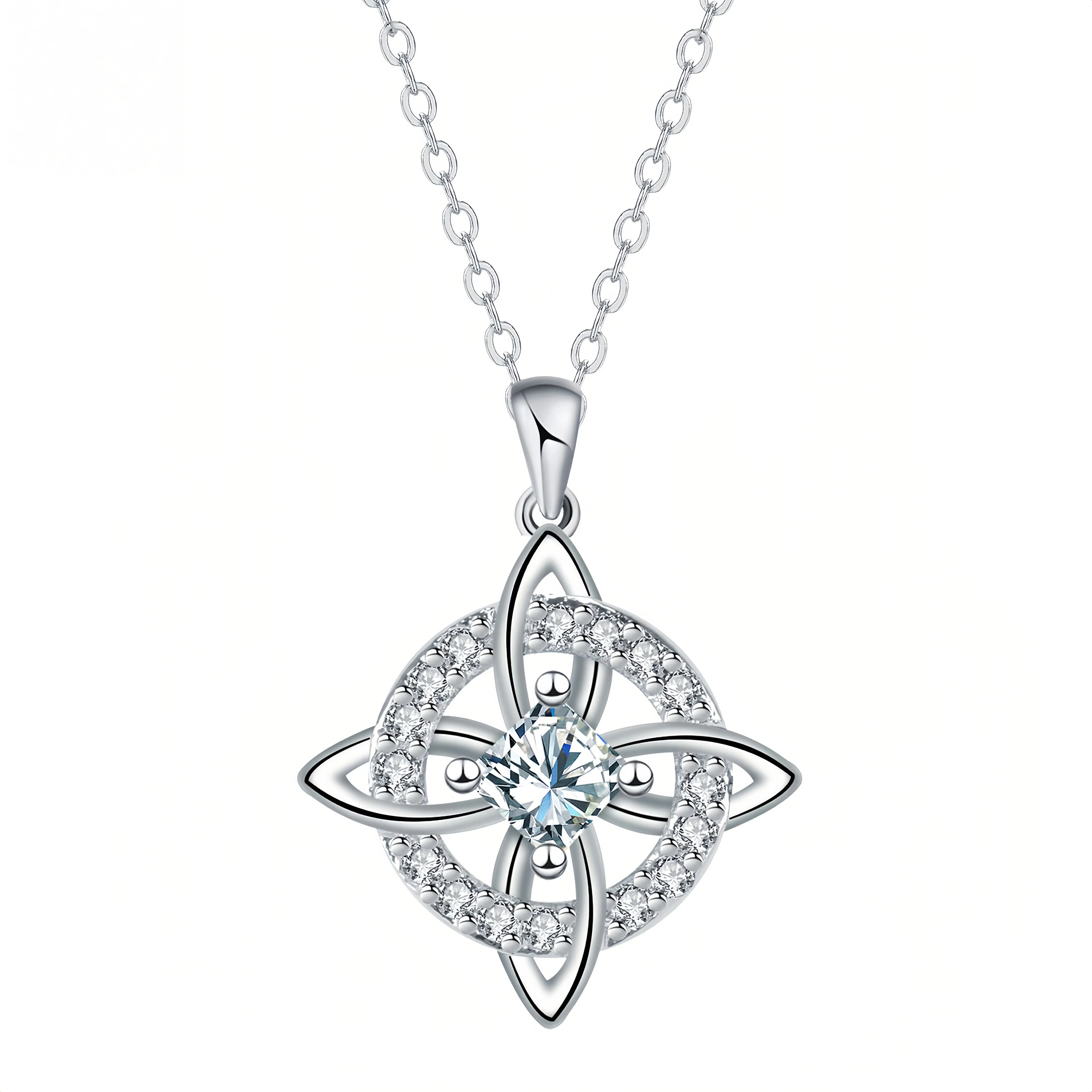 LANDE Witches Knot Necklace Hecate Goddess of Witches with Celtic Knot Design Pendant Necklace Goddess Jewlery Tetragrammaton Collar De Amuleto De Proteción Stainless Steel with Aritificial Gemstone Decor Fashion Jewelry Accessories Gift for Women