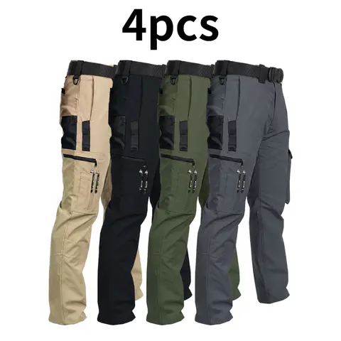 Homug Men's 4-piece Anti-Split 230g Tactical Pants - Waterproof and Tear-resistant - Lightweight for Outdoor Use - Work, Hiking, Mountaineering Pants