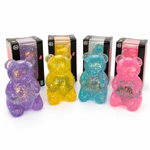 Cute Glitter Bear Squishy Toy | Sensory Fidget Stress Relief Squeeze Toy