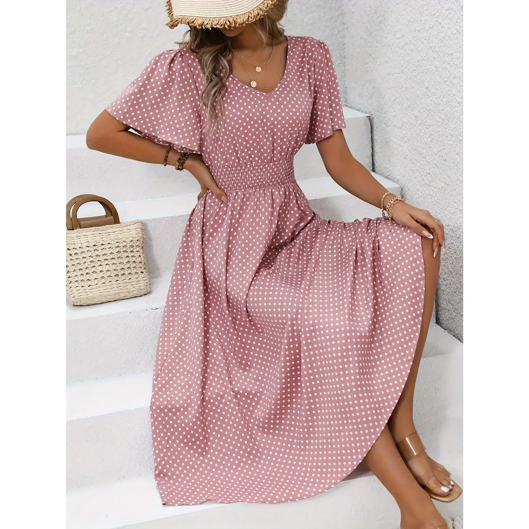 Style pink midi dress urban outfitters - TikTok Shop