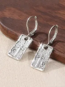 1 Pair Retro Minimalist “Remember Me” Earrings Visible Faith, Silver Jewelry, Handcrafted, Cross Design, Ear Hook Design The Perfect Gift for Everyday Wear and Vacations