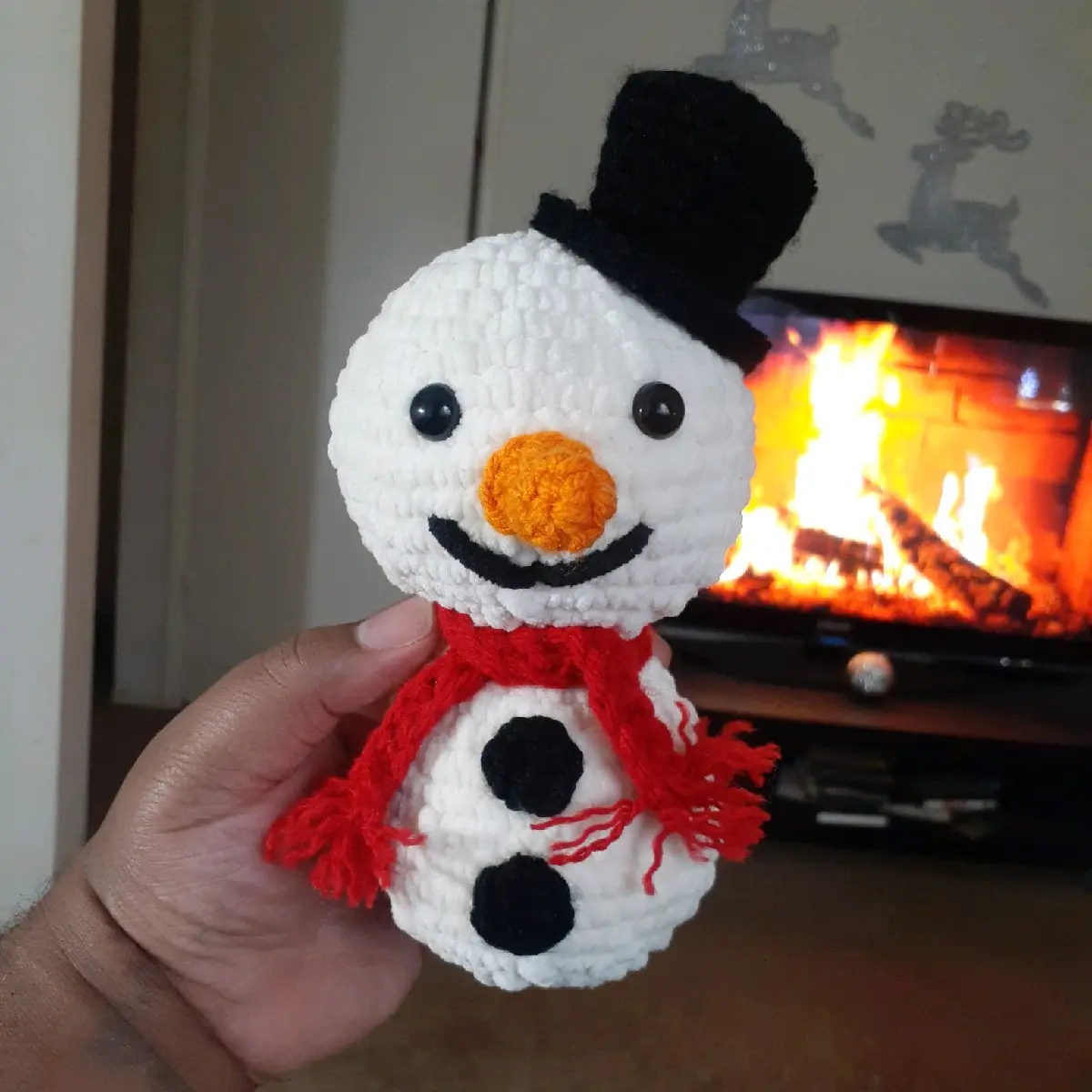 Plushie snowman with hat and scarf accessory Christmas