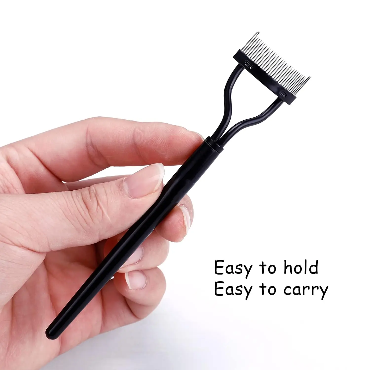 Eyelash Comb  Eyelash Separator Mascara Applicator Eyelash Definer With Comb Cover Arc Designed Cosmetic Brushes Tool Black (1PCS)