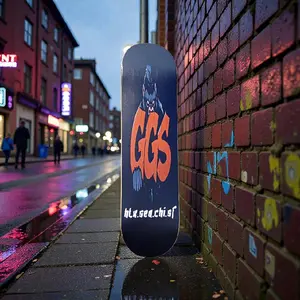 City Roll Call Board - GGS Design with "htx sea chi sf"   Urban Street Art Inspired Skateboard Deck