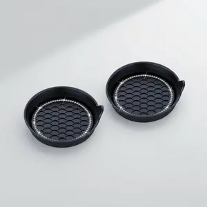 Non-Slip Car Cup Coasters – Bling Crystal Rhinestone Cup Holders, 2 Pack Black, Universal Fit for Car Interiors gift