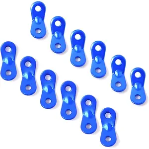 12PCS Aluminum Alloy Tent Rope Tensioner Dual Holes Wind Rope Tent Buckle Guyline Cord Adjuster Camping Tightening Clasp Guyline Holder for Outdoor Activities
