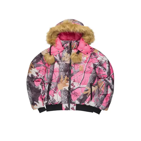 Benita Pink Tree Camo Puffer Jacket