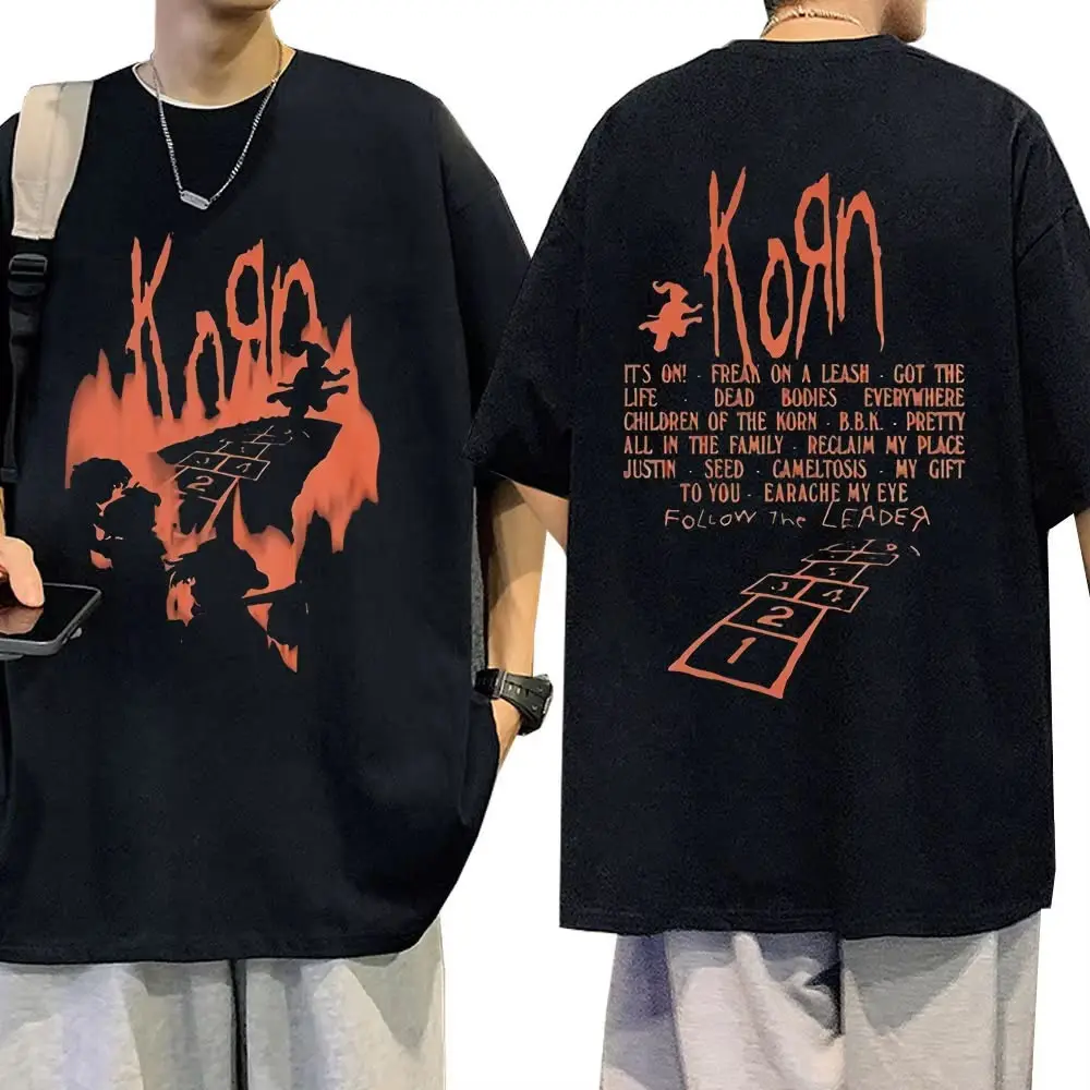 Korn Follow The Leader Graphic Tee Vintage 90s Nu Metal Band T-Shirt