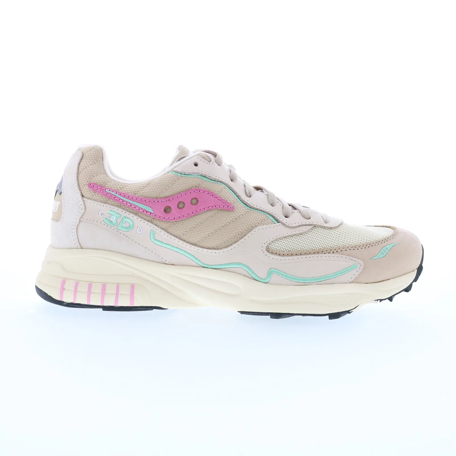 Saucony 3D Grid Hurricane S70670-5 Mens Beige Suede Lifestyle Sneakers Shoes