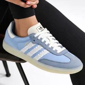 Adidas Samba Ruffle Stripes Pack Clear Sky JR8829 Women's Fashion Sneaker New