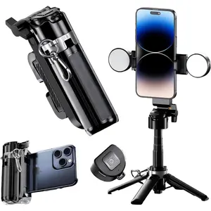 Mini Selfie Stick Tripod Stand for  ,6-Section Adjustable Height Extension (12-42cm),10 Meter Remote  Click Control ,Suitable for Travel/Live Streaming/Outdoor Multiple Scenes