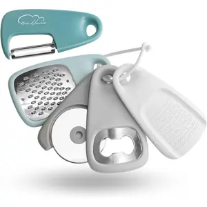 5-Piece Kitchen Gadgets Set - Stackable Cooking Tools, Space Saving for Small Kitchen, RV Camper Accessories, Dishwasher Safe (Blue)