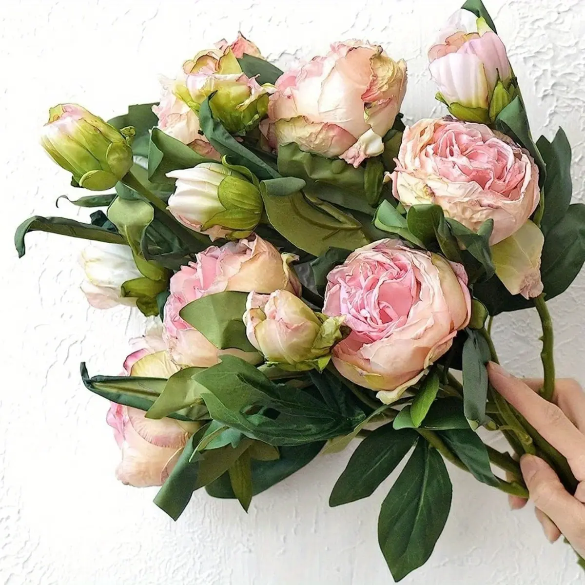 5Pcs Artificial Flowers Fall Fake Peony Silk Flowers Hydrangea Bouquet Fall Rose Flowers Centerpieces for Decoration