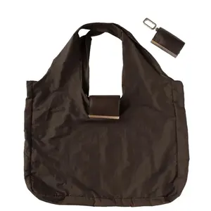 Keychain Tote Espresso Stylish Functional Tote Bag with Keychain Attachment for Everyday Use Portable and Fashionable Folding Shopping Bag