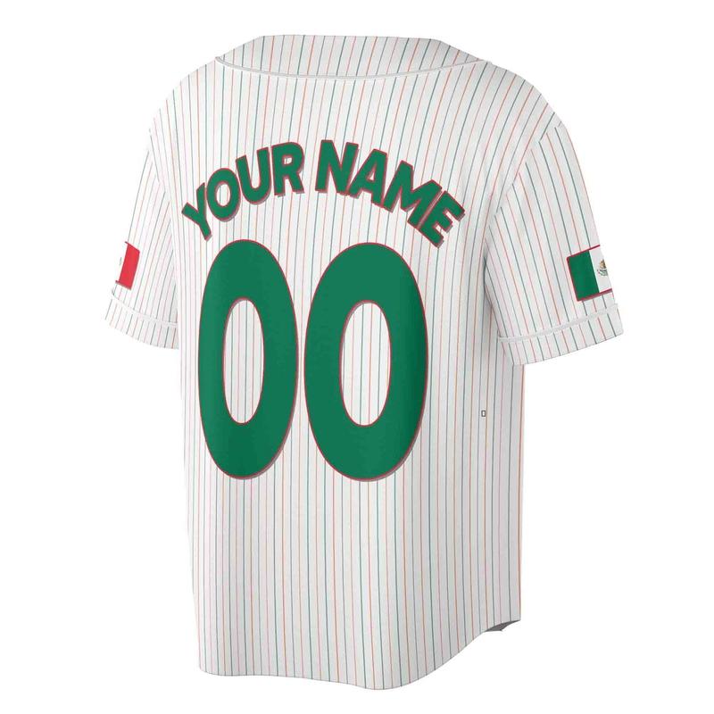 Customized Name Number Mexico Lover Mexican Eagle Coat Of Arms Flag Baseball Jersey S-5XL