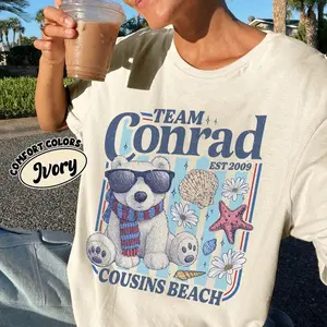 Comfort Colors® Team Conrad Junior Mint Bear Shirt , Cousins Beach TSITP Shirt, Summer Beach Tee, Team Conrad Cousins Beach TShirt
