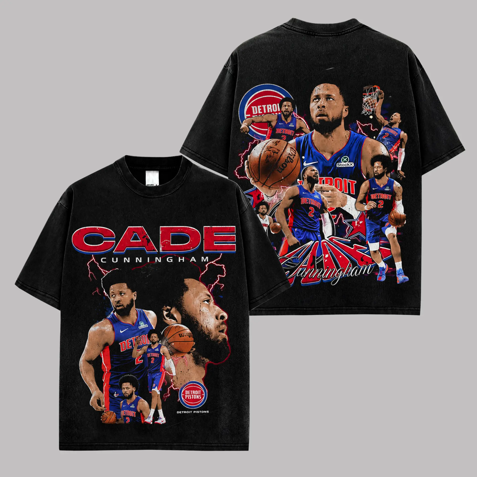 [ ✨ 100% Cotton] Cade Cunningham Detroit Pistons Vintage Graphic T-Shirt, Basketball Streetwear Tee, Retro Cade CunningHam Fan Shirt, Oversized Premium Cotton Sports Apparel