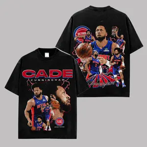 [ ✨ 100% Cotton] Cade Cunningham Detroit Pistons Vintage Graphic T-Shirt, Basketball Streetwear Tee, Retro Cade CunningHam Fan Shirt, Oversized Premium Cotton Sports Apparel