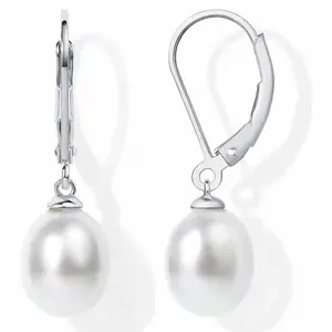 PAVOI 14K Gold Plated Freshwater Cultured Pearl Earrings Lever back Dangle Studs - Handpicked AAA Quality