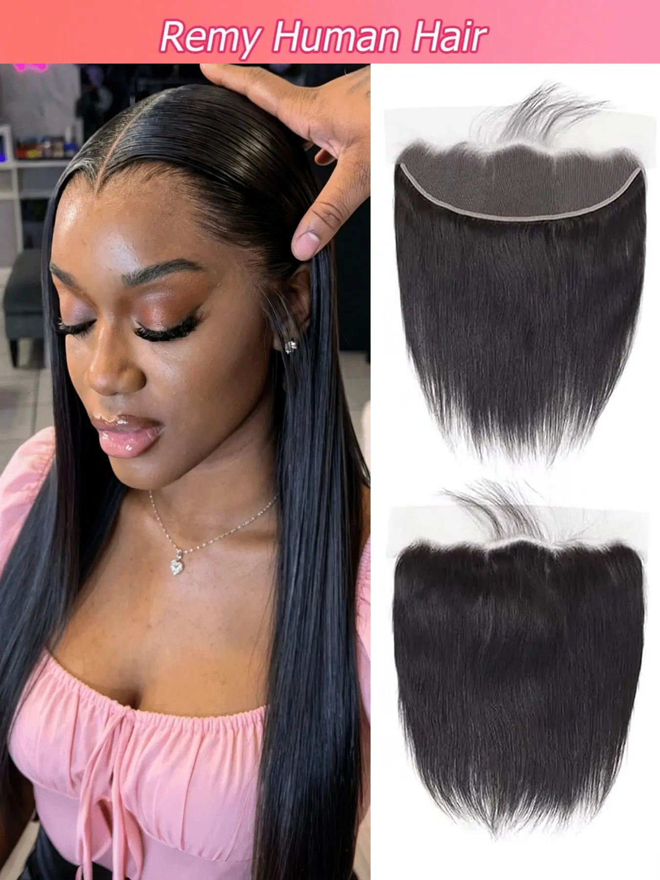 13X4 Lace Frontal Closure With Baby Hair Brazilian Virgin Hair Free Part Straight Human Hair Silky Ear to Ear Natural Hairline Transparent Lace Natural Color For Women Suitable For All Seasons Seamless Extensions Natural Looking Hair Hair Pieces