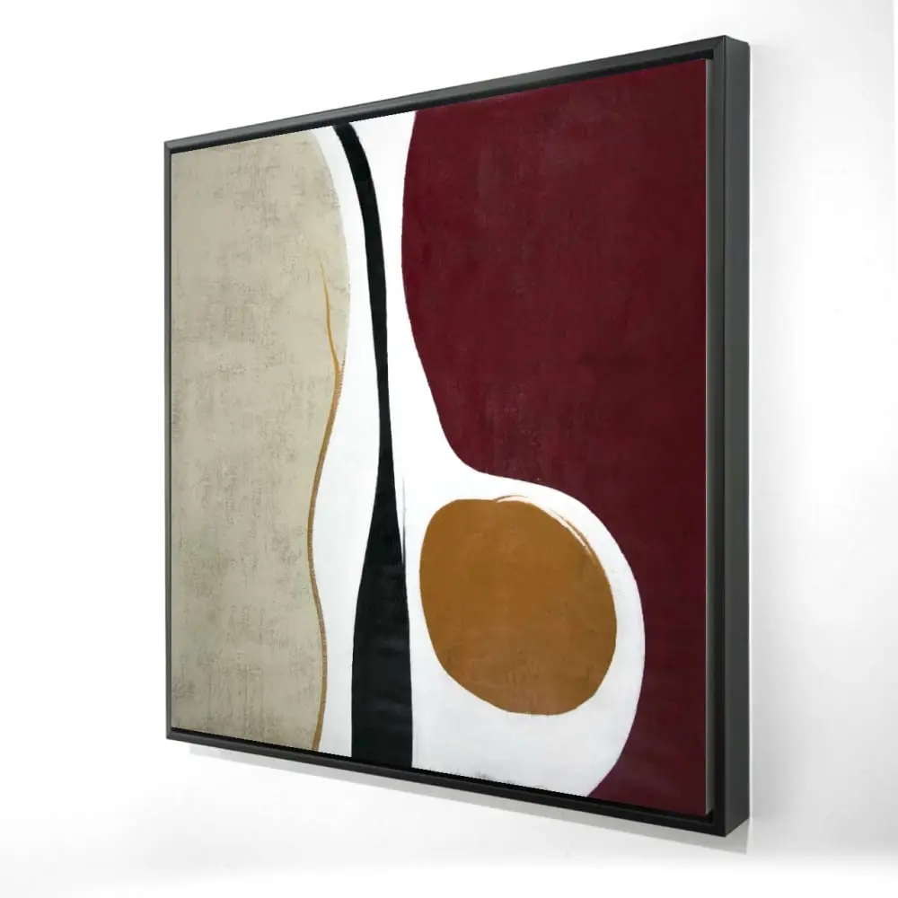 360 Stand 24x24 in. Retro Abstract Shapes Framed Canvas Photo, Artistic Wall Print, Home Decor Decoration for Multiform Home Supplies, Geometric, Vibrant, Vintage Wall Art, Arts Display Wall