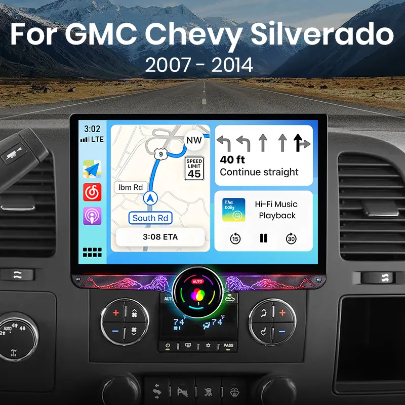11.5" Touchscreen Head Unit Android Auto Player for Chevy Chevrolet Silverado 2007-2013, Tahoe, Equinox, GMC Sierra, Yukon - Android 15, CarPlay, Bluetooth, In-Car Media
