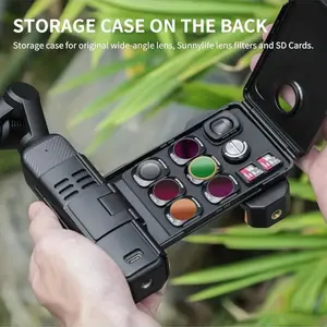 Osmo Pocket 3/4 Filter Storage Phone Clip Extender Handle, Multi-Function Phone Stand, Protective Case, Lens Holder, Portrait/landscape Switching