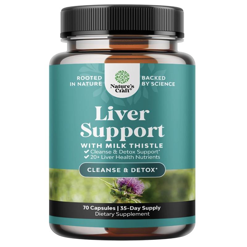 Herbal Liver Support Supplement with Milk Thistle Dandelion Root & Artichoke Extract for Liver Health - Silymarin Milk Thistle Liver 70Capsules