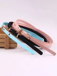 Women's Fashion Thin Waist Belt Set, Multi-Color Leather Belts, Versatile Pin Buckle Pants Strap, Perfect for Daily Wear and Dates