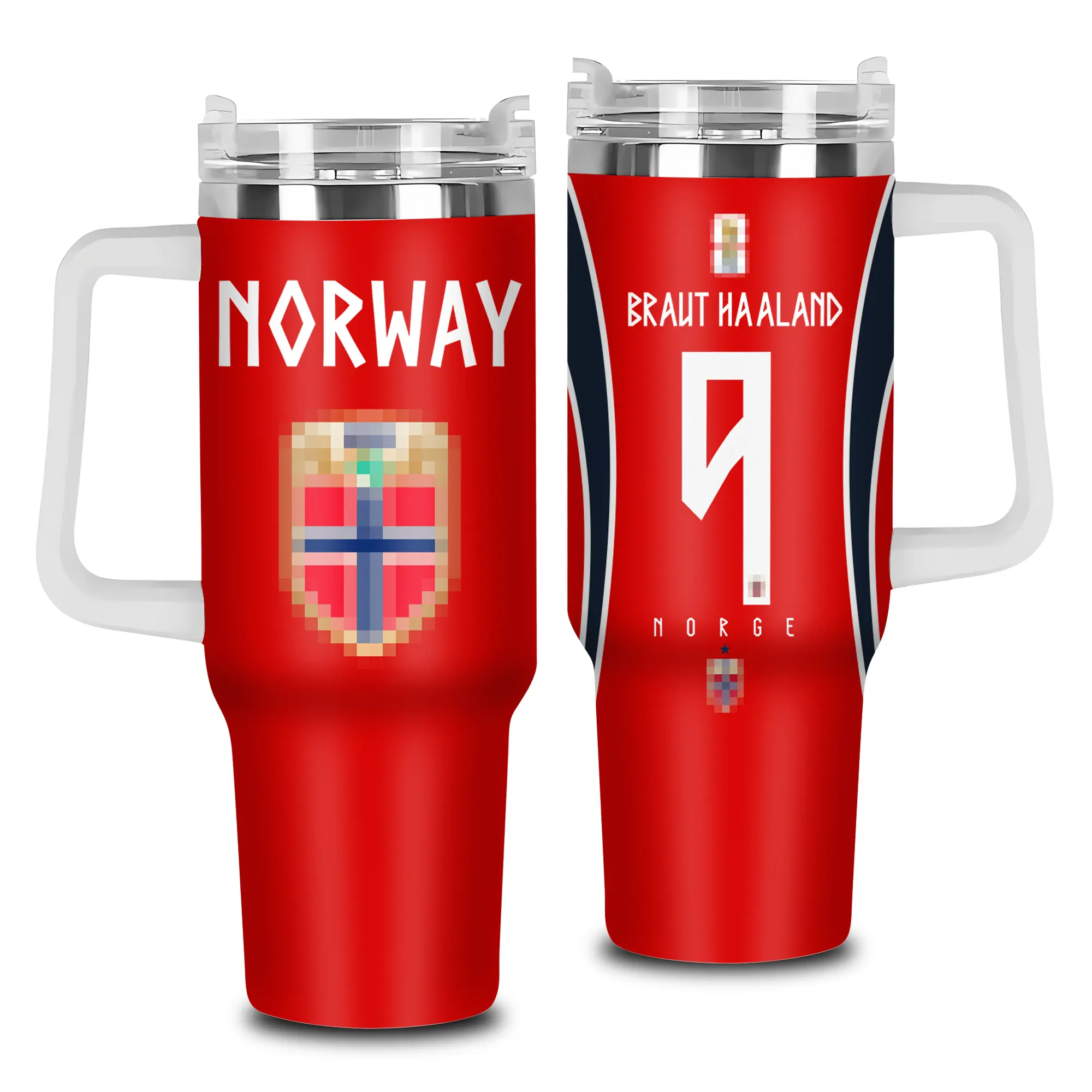 Erling Haaland 40oz 20oz Tumbler High-Quality Insulated Tumbler V2, Norwegian Striker Football Theme Tumbler With Handle, Viking Warrior Goal Machine Football Fan Gift Tumbler, WC 2026, Leakproof Travel.