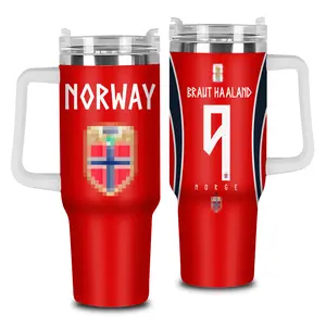 Erling Haaland 40oz 20oz Tumbler High-Quality Insulated Tumbler V2, Norwegian Striker Football Theme Tumbler With Handle, Viking Warrior Goal Machine Football Fan Gift Tumbler, WC 2026, Leakproof Travel.