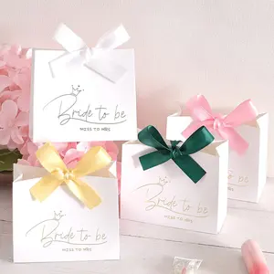 20-Pack Luxury "Bride to be miss to mrs" Mini Gift Boxes with Gold Foil Text Design, Satin Ribbon Bow, Perfect for Weddings, Holidays, Birthdays and Special Occasions, Elegant Gift Boxes for Small Gifts and Treats - Available in a Variety of Colors