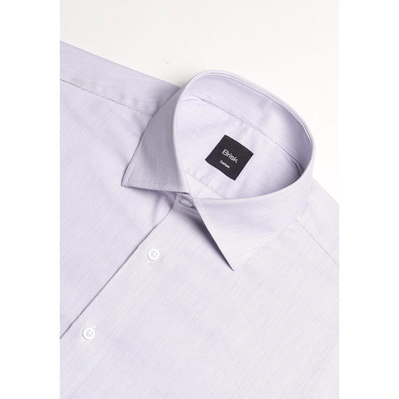 Pastel Lilac Pinstripes Pima Cotton Shirt - Cutaway Classic Collar