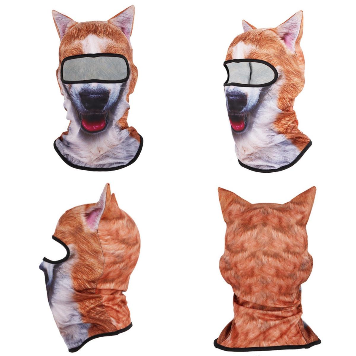 3D Cat Face Balaclava, UPF 50+ UV Protection Full Face Mask, Breathable Animal Headwear with Ears, Sun Protection Face Gini for Cycling, Skiing, Hiking & Outdoor Activities