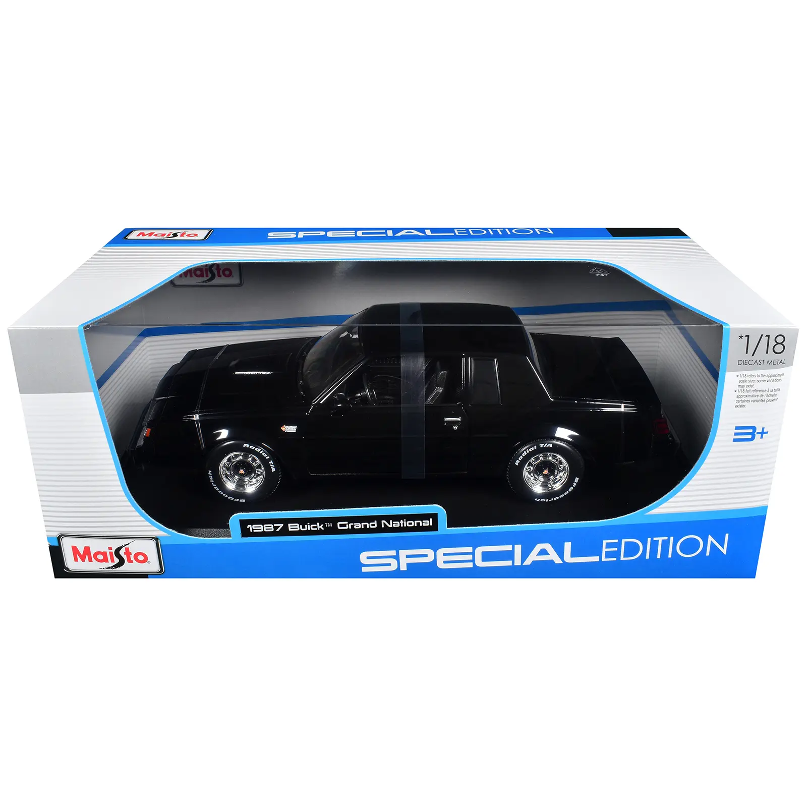 1987 Buick Grand National Black "Special Edition" Series 1/18 Diecast Model Car by Maisto