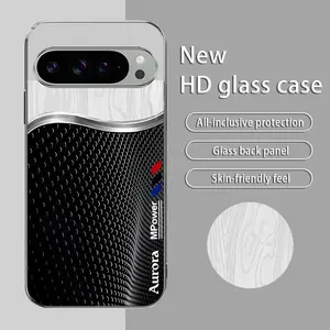 Suitable for [Google Pixel 9 Pro Xl] High-end simple silk electroplated metal glass mobile phone case, affordable, fully shockproof, drop-proof, wear-resistant-995