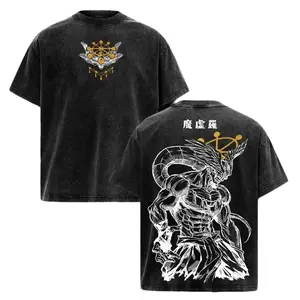Mahoraga JJK Anime Graphic Tee, Vintage Washed Oversized Dark Anime Streetwear T-Shirt, Soft Cotton Unisex Apparel, Gift for Jujutsu Kaisen Fans quarter zip men lemon demon soulja boy outfit truck fit clothes gorlock destroyerUnisex Casual