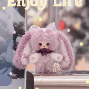 【OK】Liila‘s rainbow candy rabbit plush toy doll，Bunny Plush Dolls，Soft Furry Collectibles，Backpack or clothing decoration，Stuffed Animal