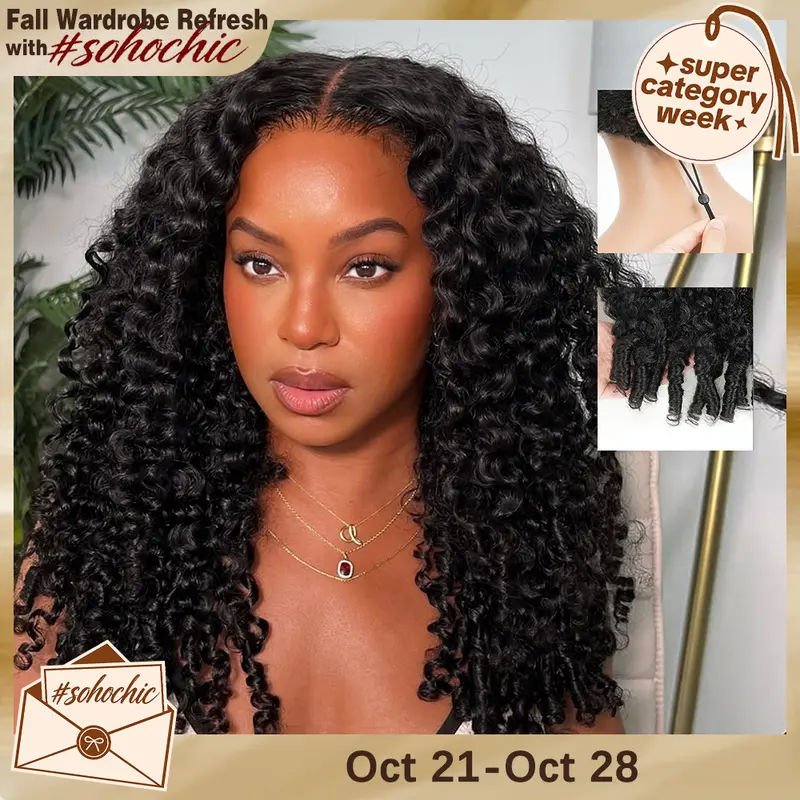 Tahikie Burmese Curly 7x6 HD Lace Pre Plucked Glueless 99J Burgundy Deep/Kinky Curly / Deep Wave / Body Wave / Water Wave Human Hair Wigs Upgrade With Drawstring Cap One-Step Invisible Hairline For Women #tiktokshopstockup #SohoChic