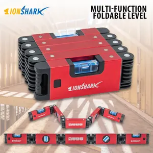 LionShark Multi-Function Foldable Level - Aluminum & ABS Construction with Integrated Magnets