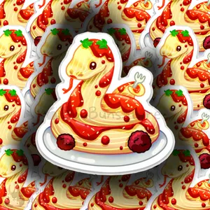 Spaghetti Snake | Waterproof vinyl sticker, foodie, snake, reptile, cute, kawaii