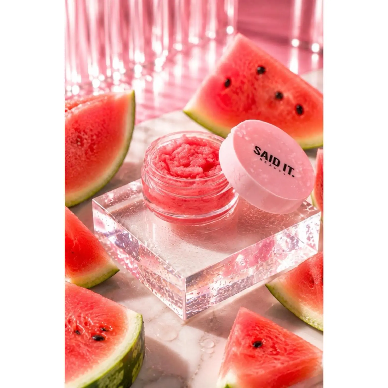 Said It Beauty Watermelon Lip Scrub - Gently Exfoliates & Hydrates for Silky Smooth Lips with Refreshing Scent