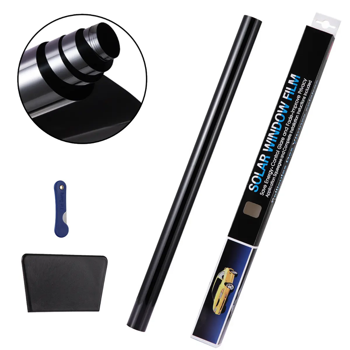 20" x 10ft Car Window Tint Film - 5% 15% 25% 35% VLT Options UV Heat Blocking Scratch Resistant Professtional Grade Privacy Tint for Auto Home Window Car Sunshade Outside Car
