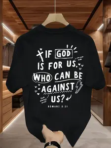 Faith Scripture Graphic T Shirt Inspirational Bible Quote Print Casual Streetwear Aesthetic Soft Breathable Lightweight Crew Neck Short Sleeve Summer Daily Wear Black White Lettering Versatile Outfit Religious Gift Everyday Comfort Apparel Top