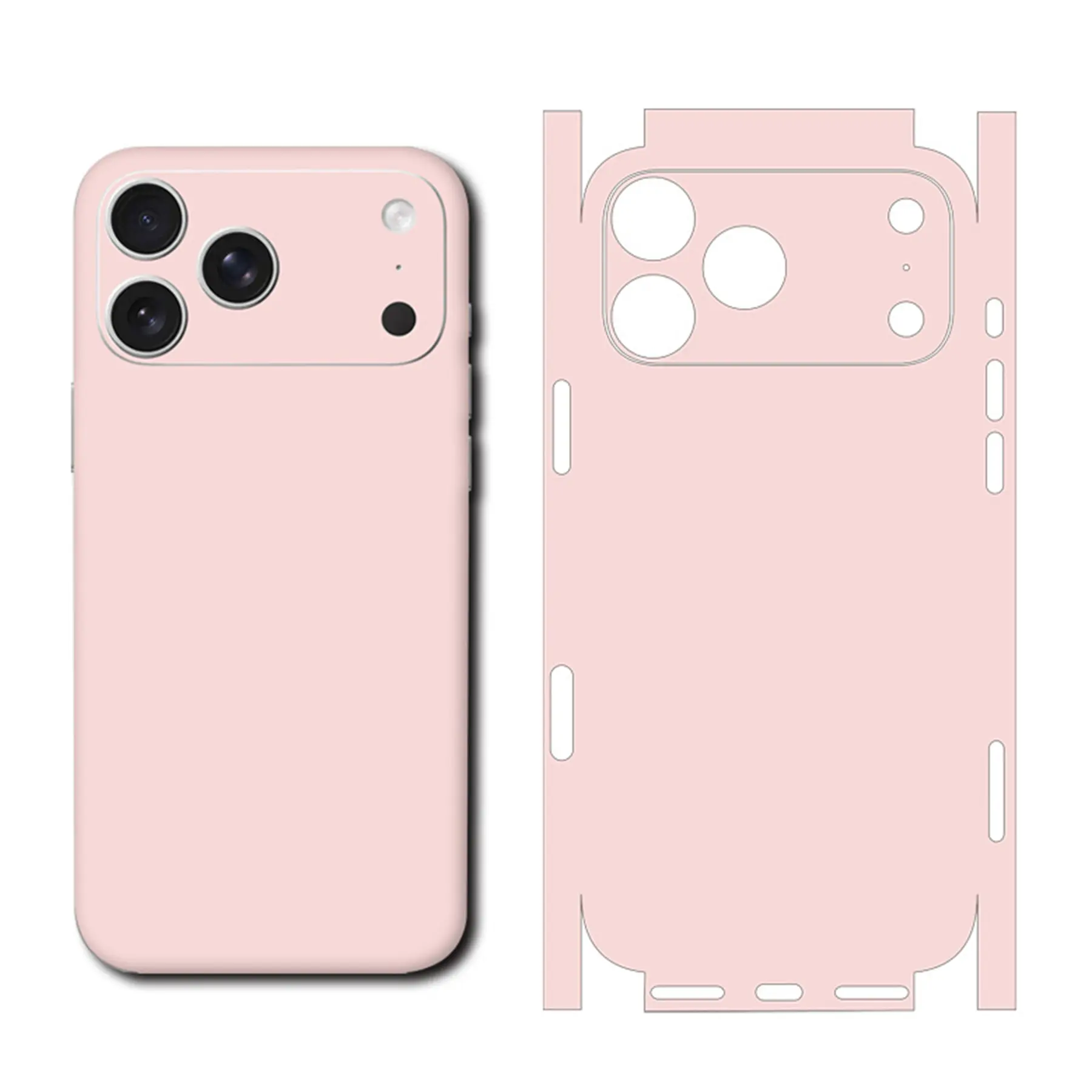 For iPhone 17 Pro Max Skin Sticker Solid Color Design Back Film for Frame Camera Protective Vinyl Decal (Not Phone Case)