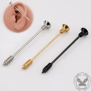 GTHIC Simple Threaded Nail Industrial Alloy Piercing Personalized Jewelry Accessories Unisex Daily Wear