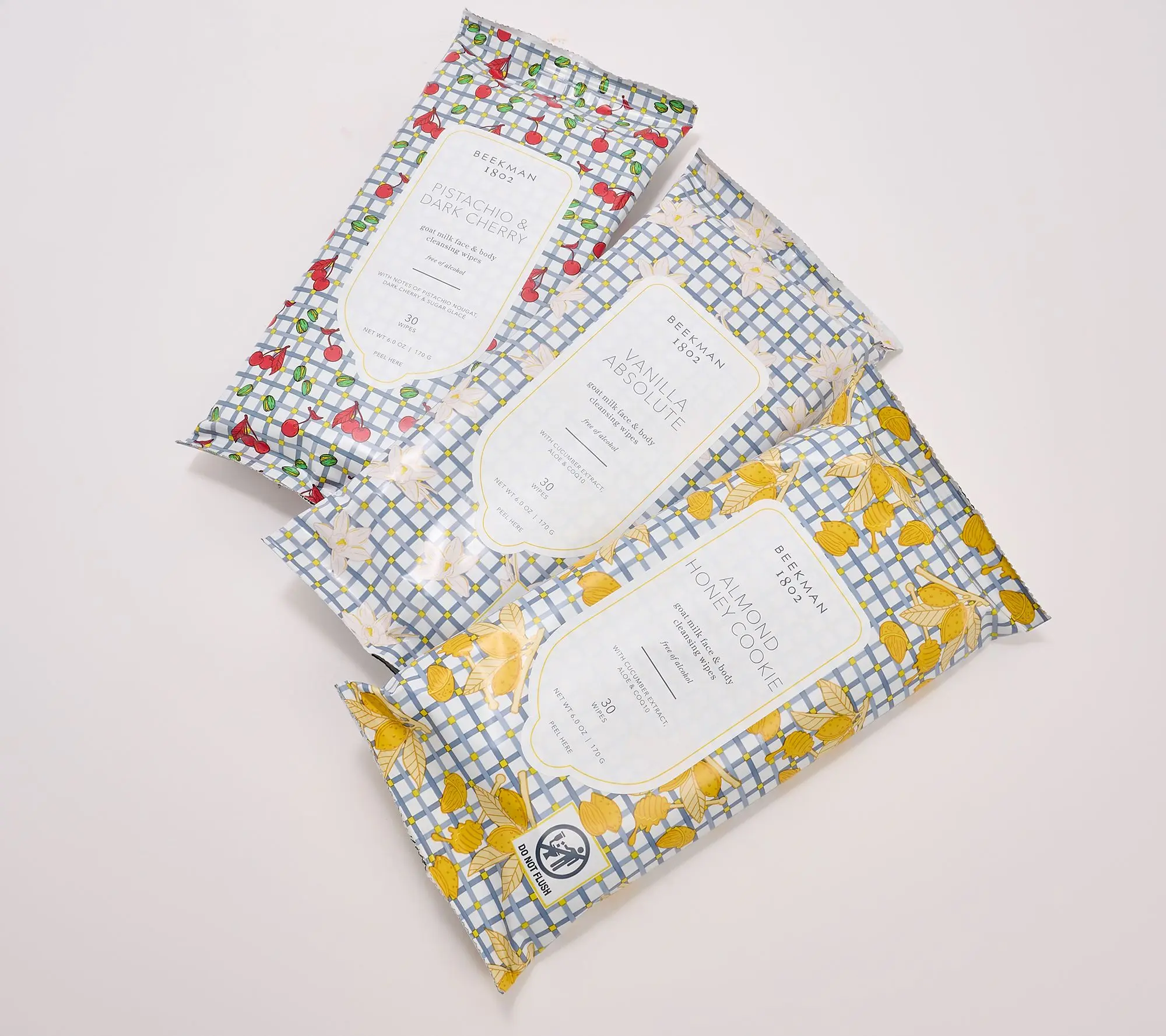 Beekman 1802 Goat Milk 30ct Face & Body Wipes Trio