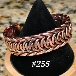 #255 Pure Copper 6 3/8" x 15/16" Cuff Bracelet Handmade Artisan Jewelry Unisex Gift Ready Hand Woven Open Cuff Design Comfortable Daily Wear