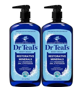 Dr Teal’s Restorative Minerals Body Wash 24oz (2 Pack) – Magnesium, Zinc & Potassium, Hydrating Shea Butter, Aloe & Vitamin E