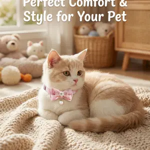 2-Pack Cute Bowknot Cat Collar, Cute Kitten Collar Suitable for Girls, Pink Cat Bowknot and Accessories Detachable Safety Cat Bow Tie Collar (Style 1)